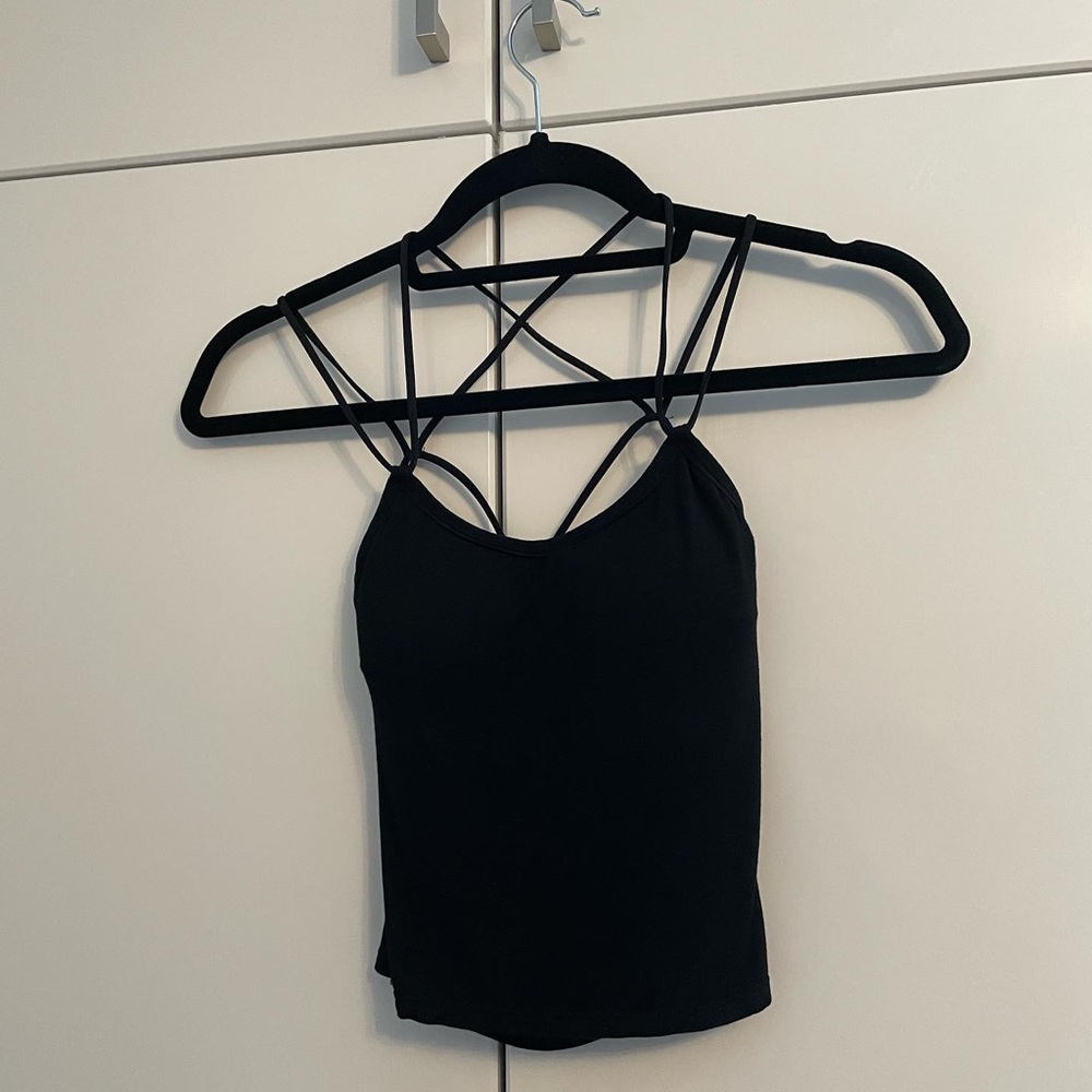 Cute backless tank top with built in padding